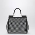 Black Sicily Medium Handbag With Crystals