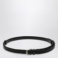 Black Woven Leather Belt