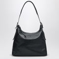 Navy blue leather belted hobo bag