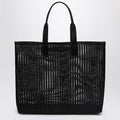 Adamo Shopping Bag In Black Woven Mesh