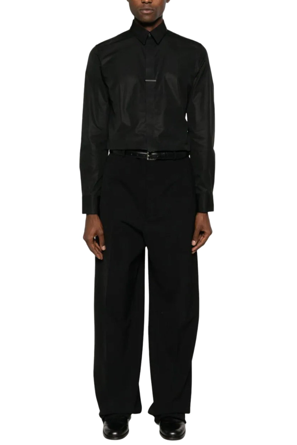 GUSSET-DETAIL COTTON SHIRT