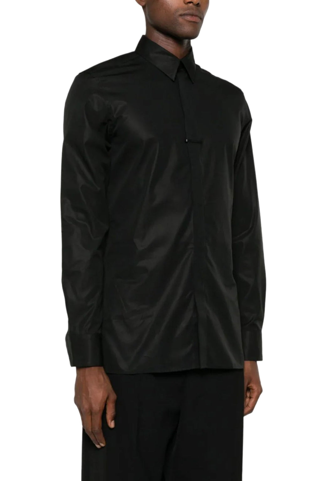 GUSSET-DETAIL COTTON SHIRT