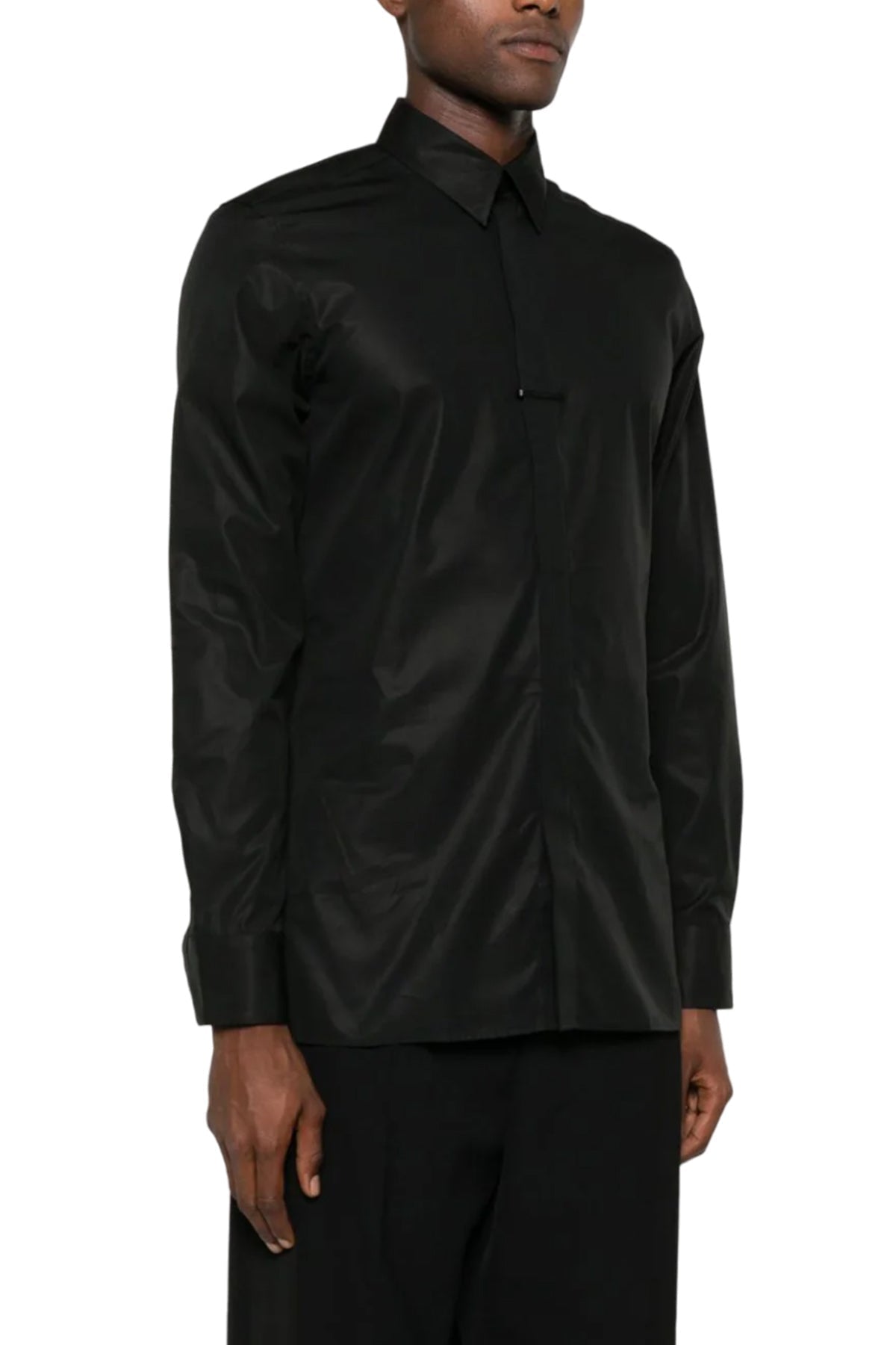 GUSSET-DETAIL COTTON SHIRT
