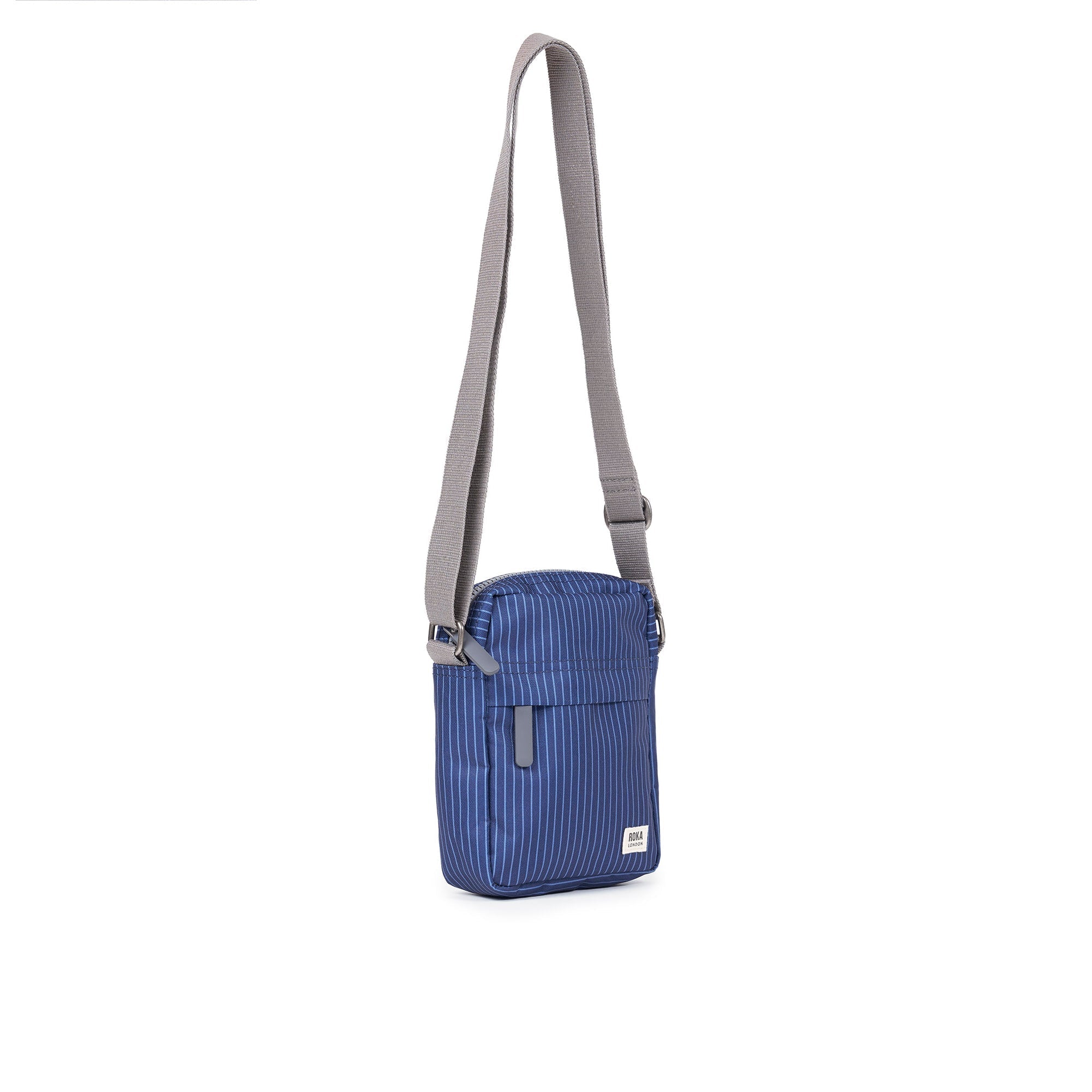ROKA Bond Dark Denim Pinstripe Recycled Canvas Bag