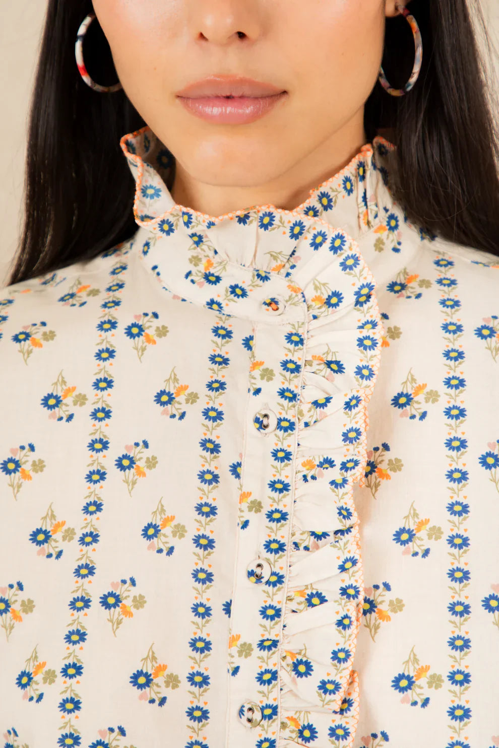BONTE Aida Shirt in Ecru Mutli