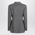 Grey double-breasted wool jacket