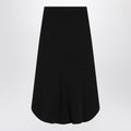 Black Milan Stitch Skirt With Buttons