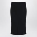 Black midi skirt with pleats on the back