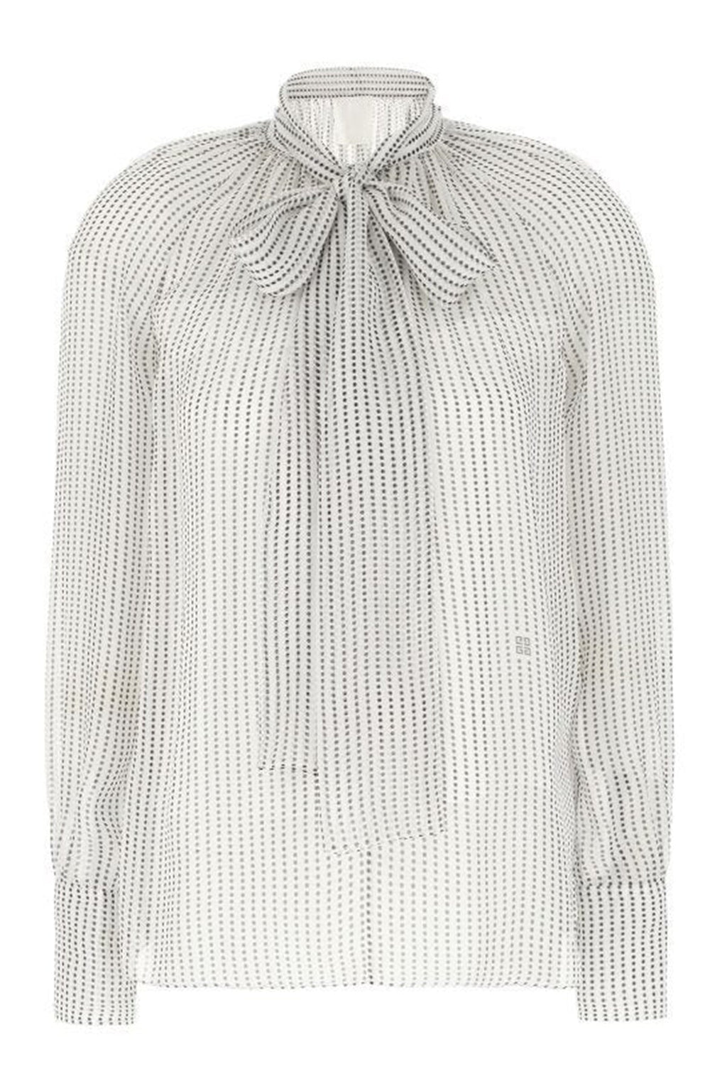 POLKA DOTS BLOUSE IN SILK CHIFFON WITH LAVALLIÈRE