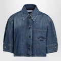 Short Cocoon shirt in medium blue