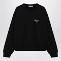 Black brushed cotton sweatshirt with logo