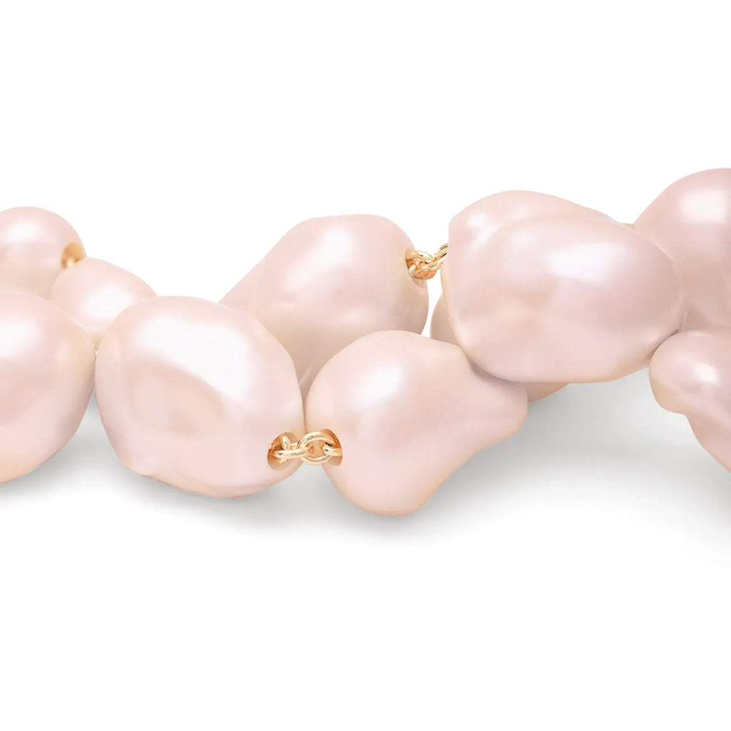 Vanessa Baroni Big Organic Pearl Necklace in Apricot