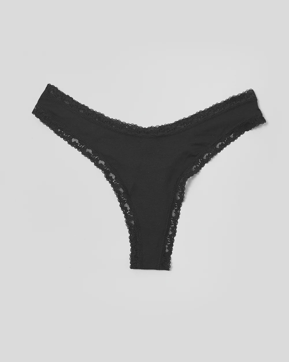 Stripe & Stare Thong in Black