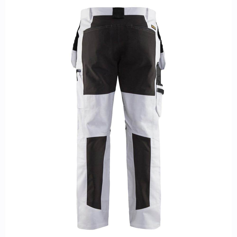 Blaklader 1910 Painter Trouser with Stretch White/Black / 39" Waist, Short Leg