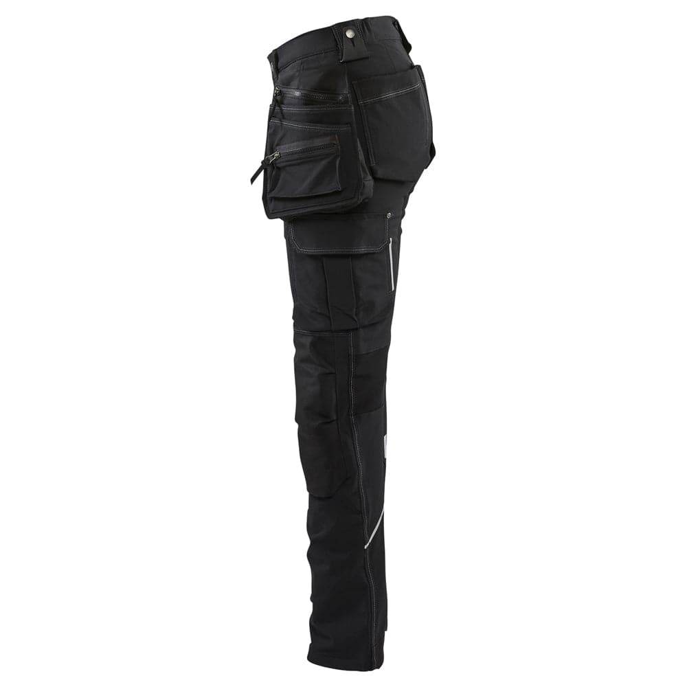 Blaklader 7198 Women's 4-Way Stretch Holster Pocket Work Trousers Black UK 12, Regular Leg