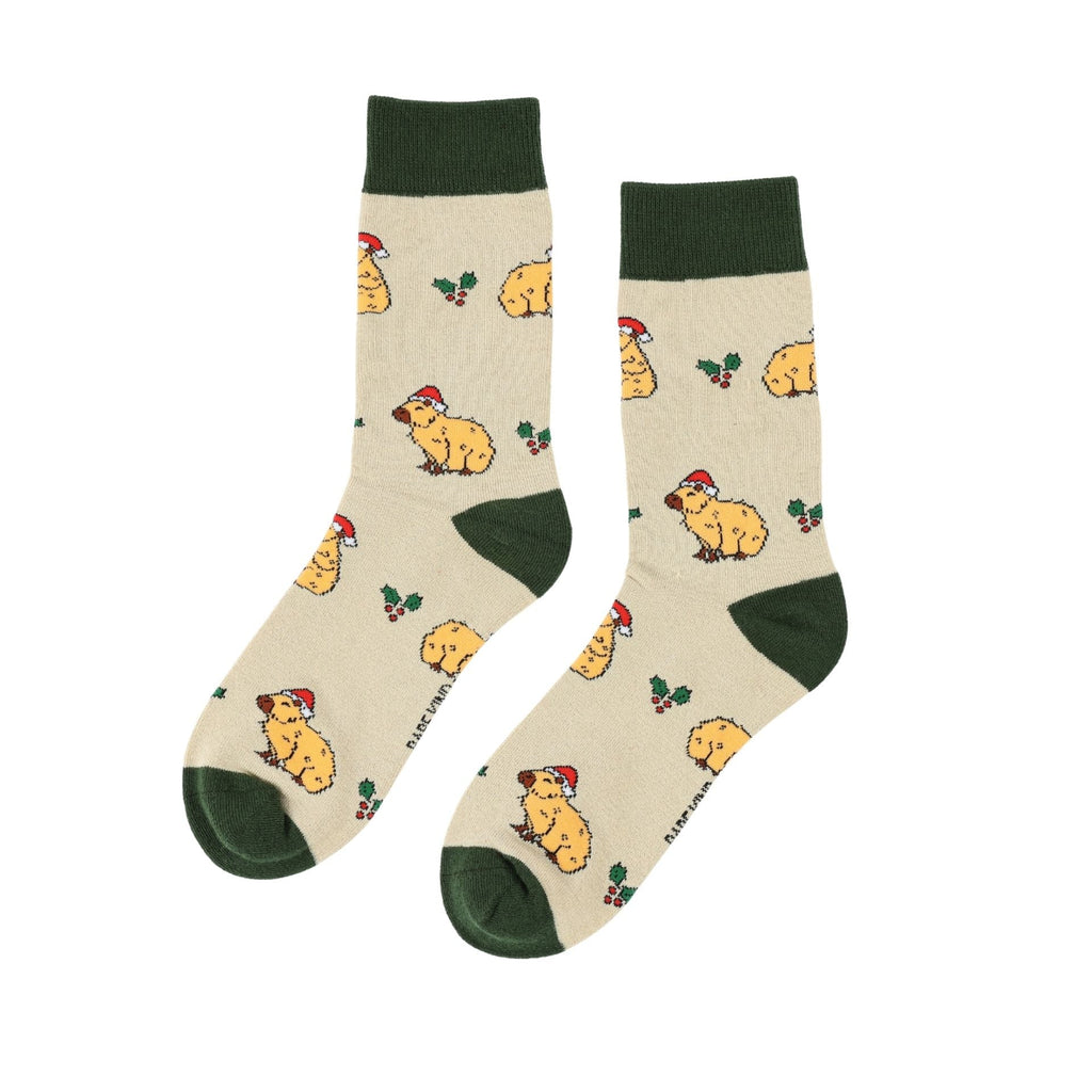 Bare Kind Christmas Cracker Capybara & Turtle Bamboo Socks | 2 Pack