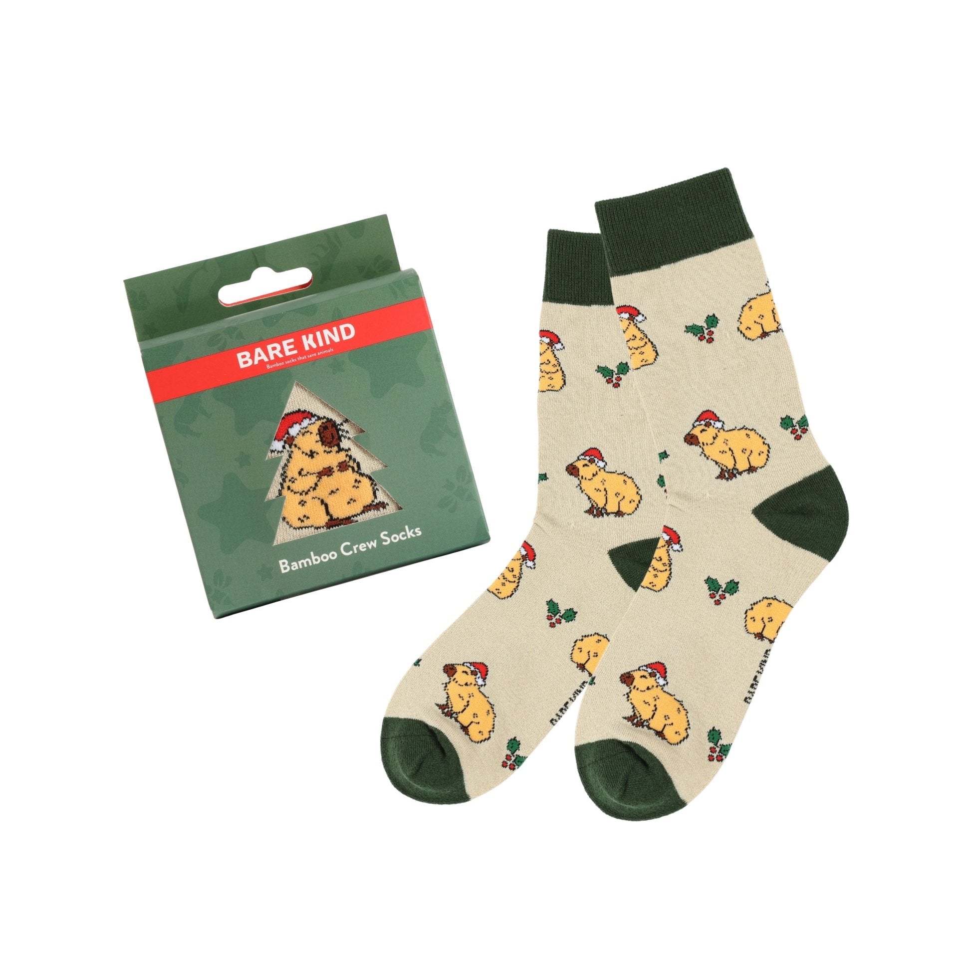 Bare Kind Christmas Bauble Capybara Bamboo Socks