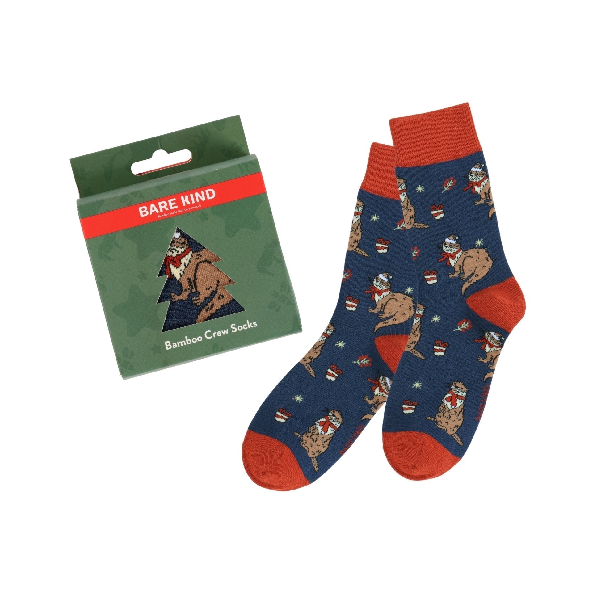 Bare Kind Christmas Bauble Otter Bamboo Socks