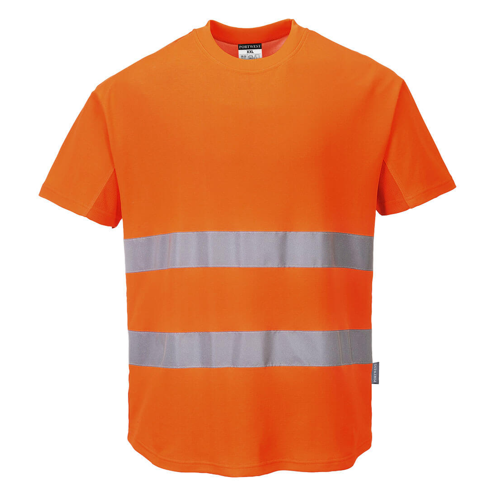 Portwest C394 Hi-Vis Cotton Comfort Mesh Insert T-Shirt
