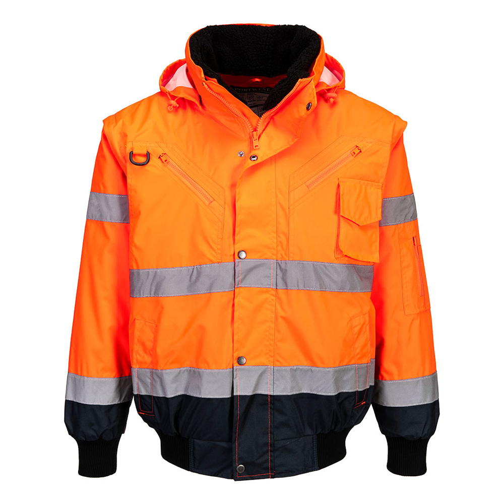 Portwest C465 Hi-Vis 3-in-1 Contrast Bomber Jacket