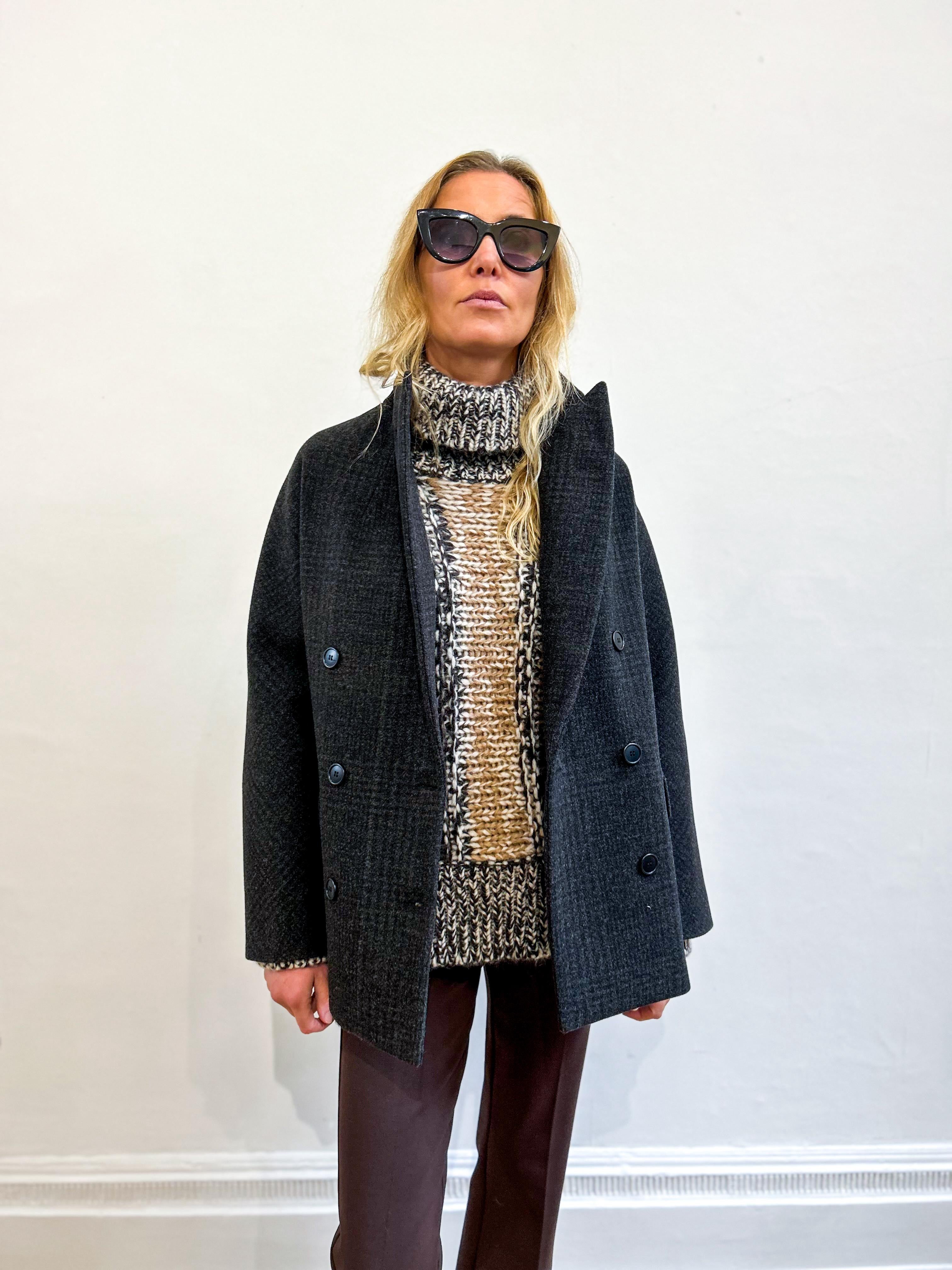 Square Peacoat Check