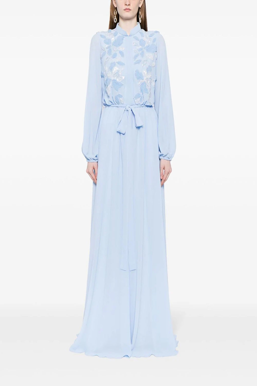 Crepe Georgette Embroidered Flowers Kaftan