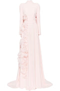 CREPE KAFTAN JUMPSUIT WITH ORGANZA FLOWERS