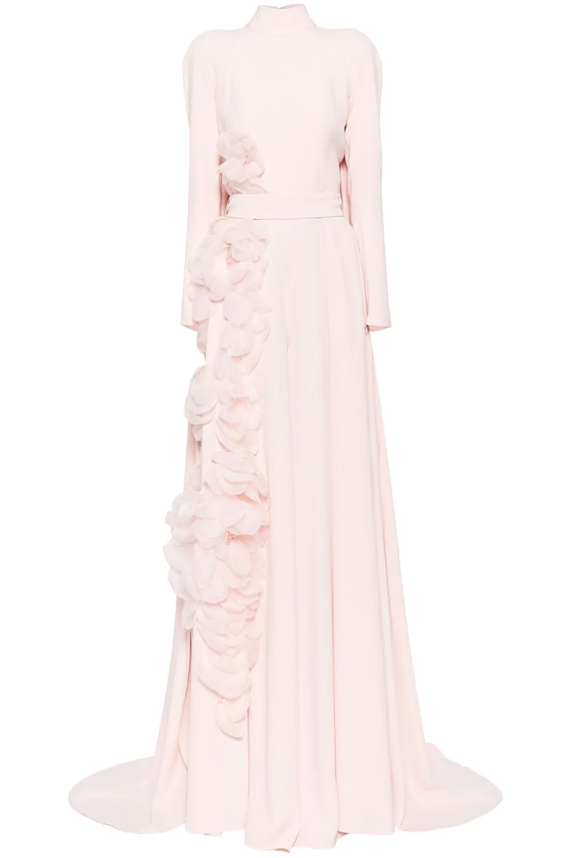 CREPE KAFTAN JUMPSUIT WITH ORGANZA FLOWERS