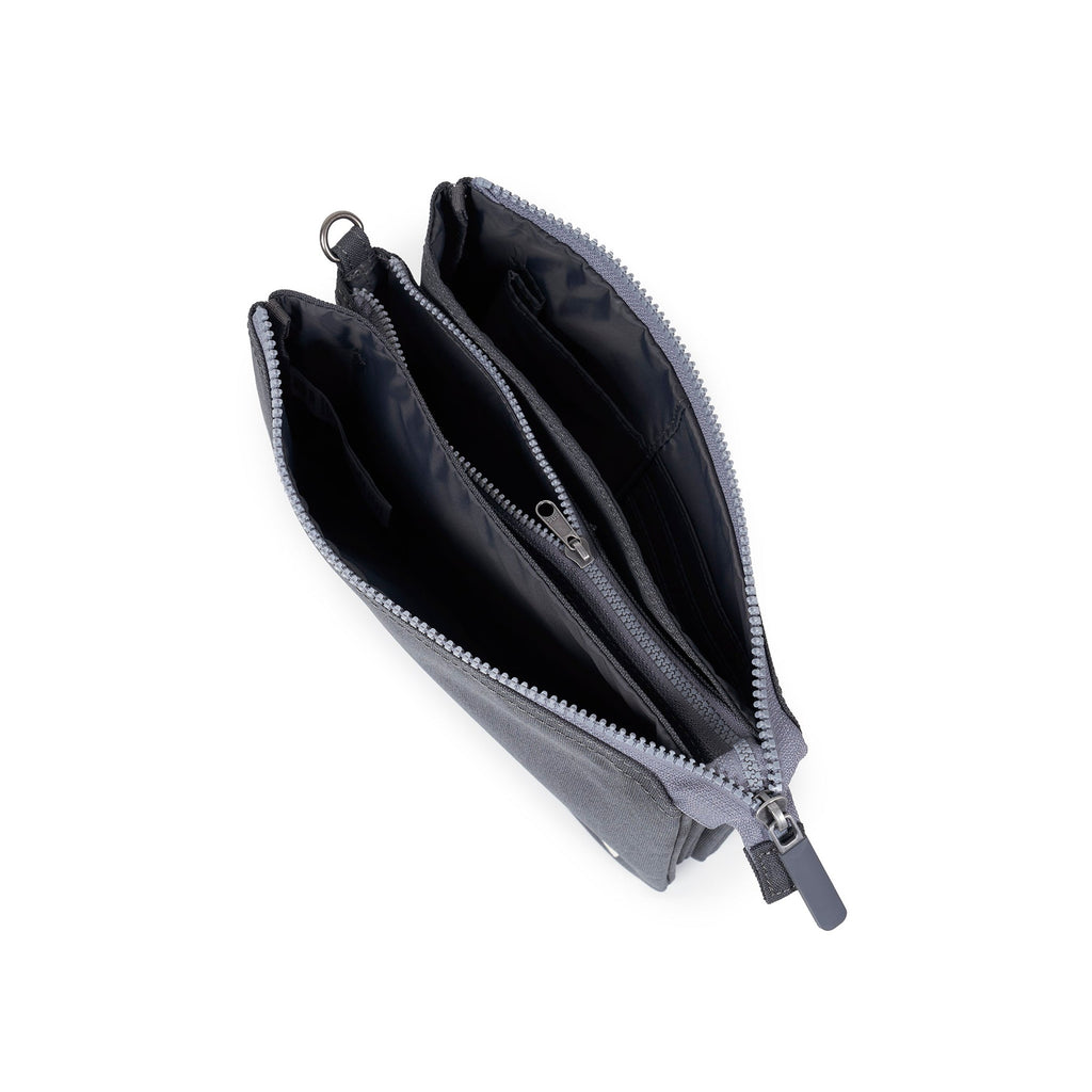 ROKA Carnaby Crossbody XL Faded Black Recycled Canvas Bag