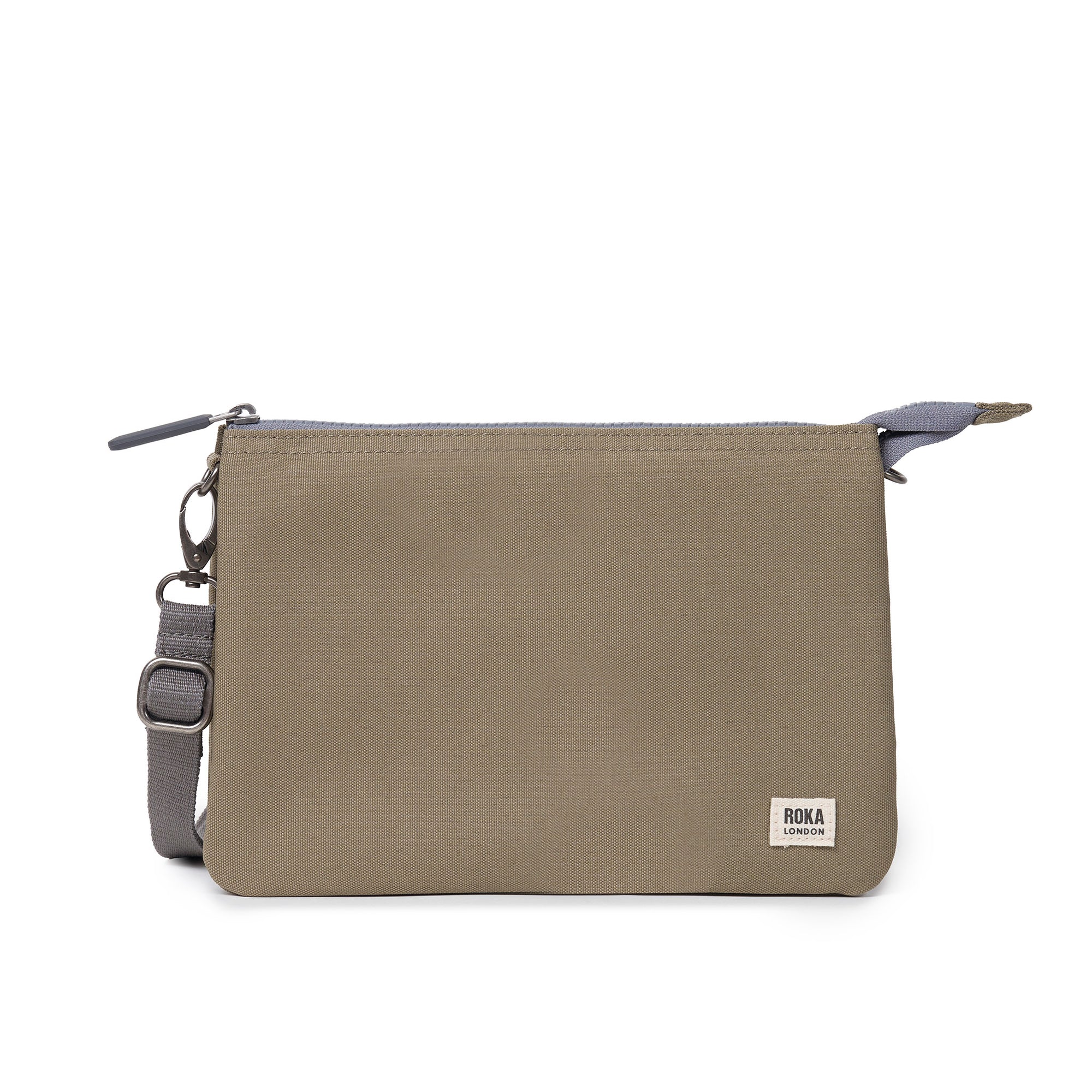 ROKA Carnaby Crossbody XL Taupe Recycled Canvas Bag