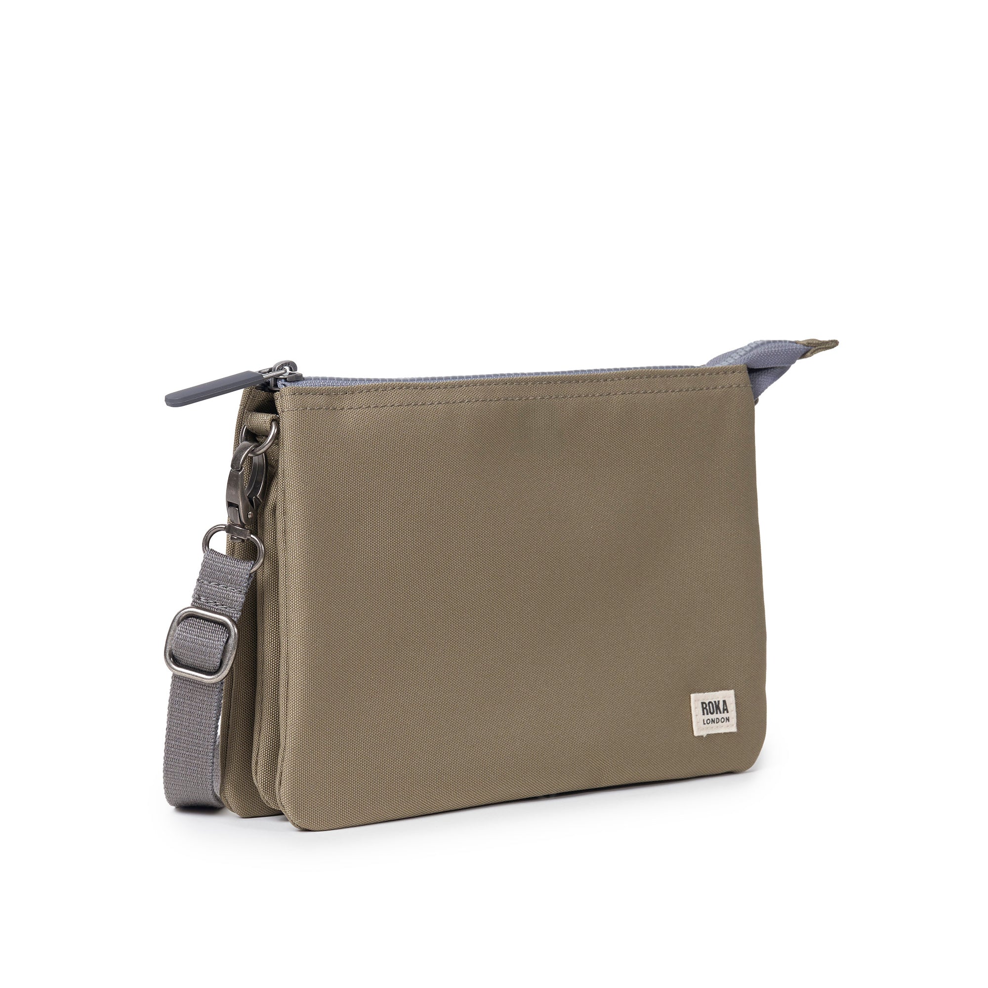 ROKA Carnaby Crossbody XL Taupe Recycled Canvas Bag