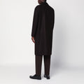 Brown single-breasted wool coat