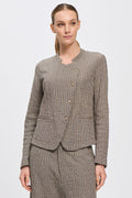 Transit Double-breasted jacket in embossed striped cotton blend