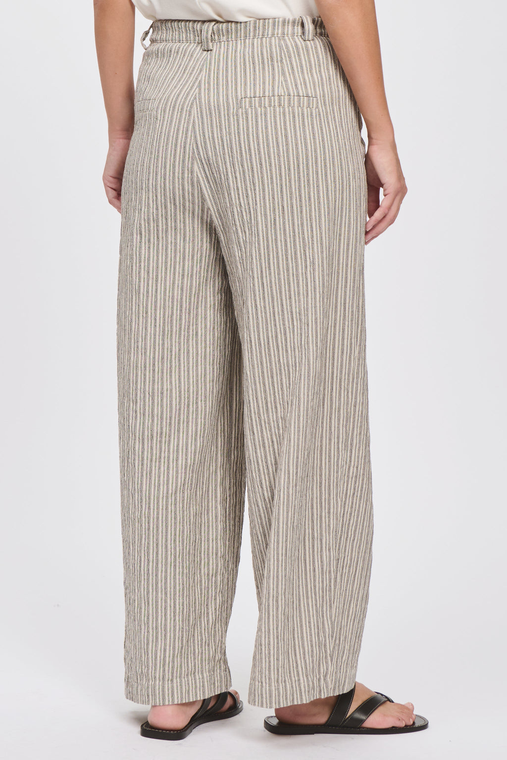 Transit Wide-leg trousers in embossed striped cotton blend