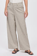 Transit Wide-leg trousers in embossed striped cotton blend