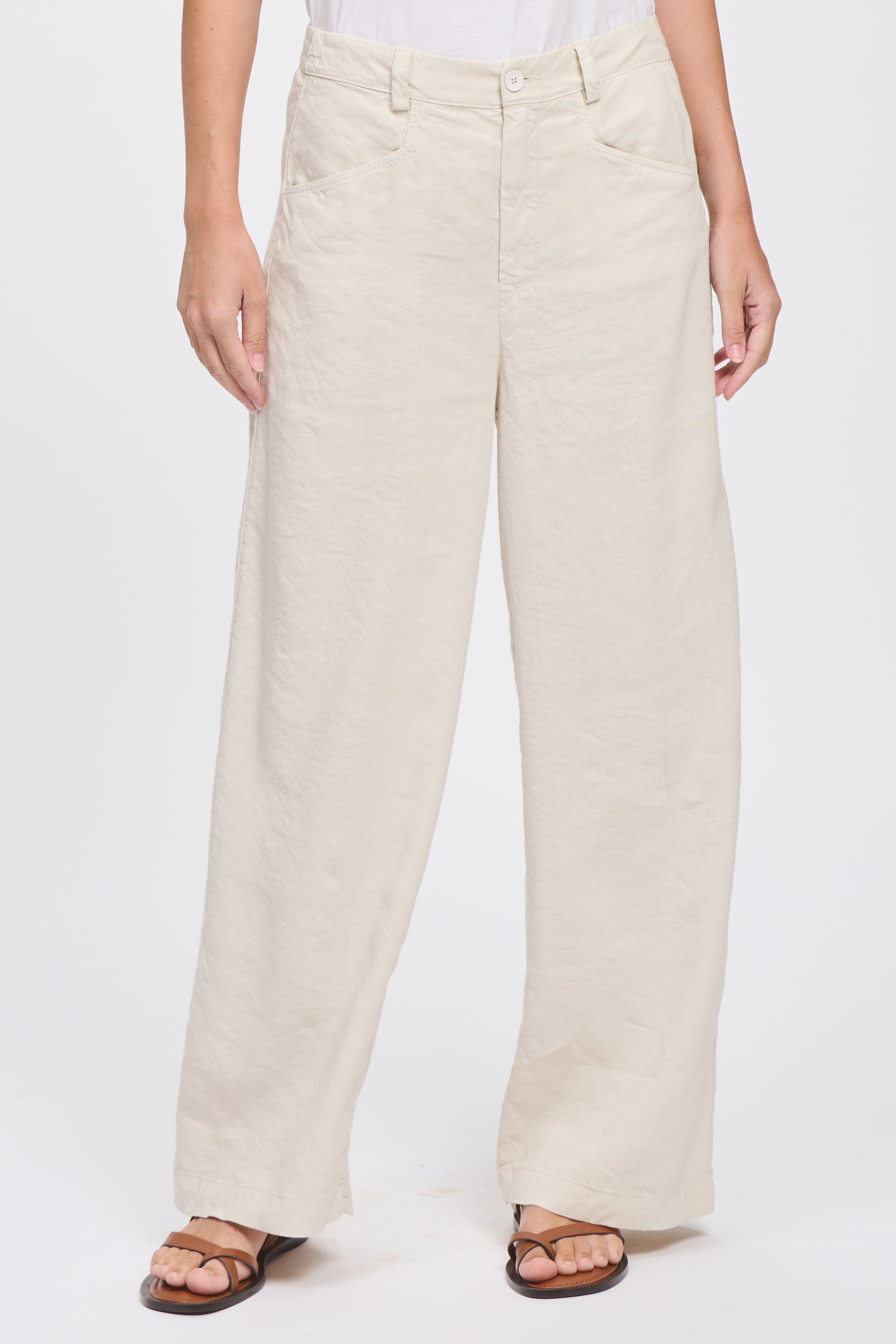 Transit Wide-leg trousers in stretch linen and viscose
