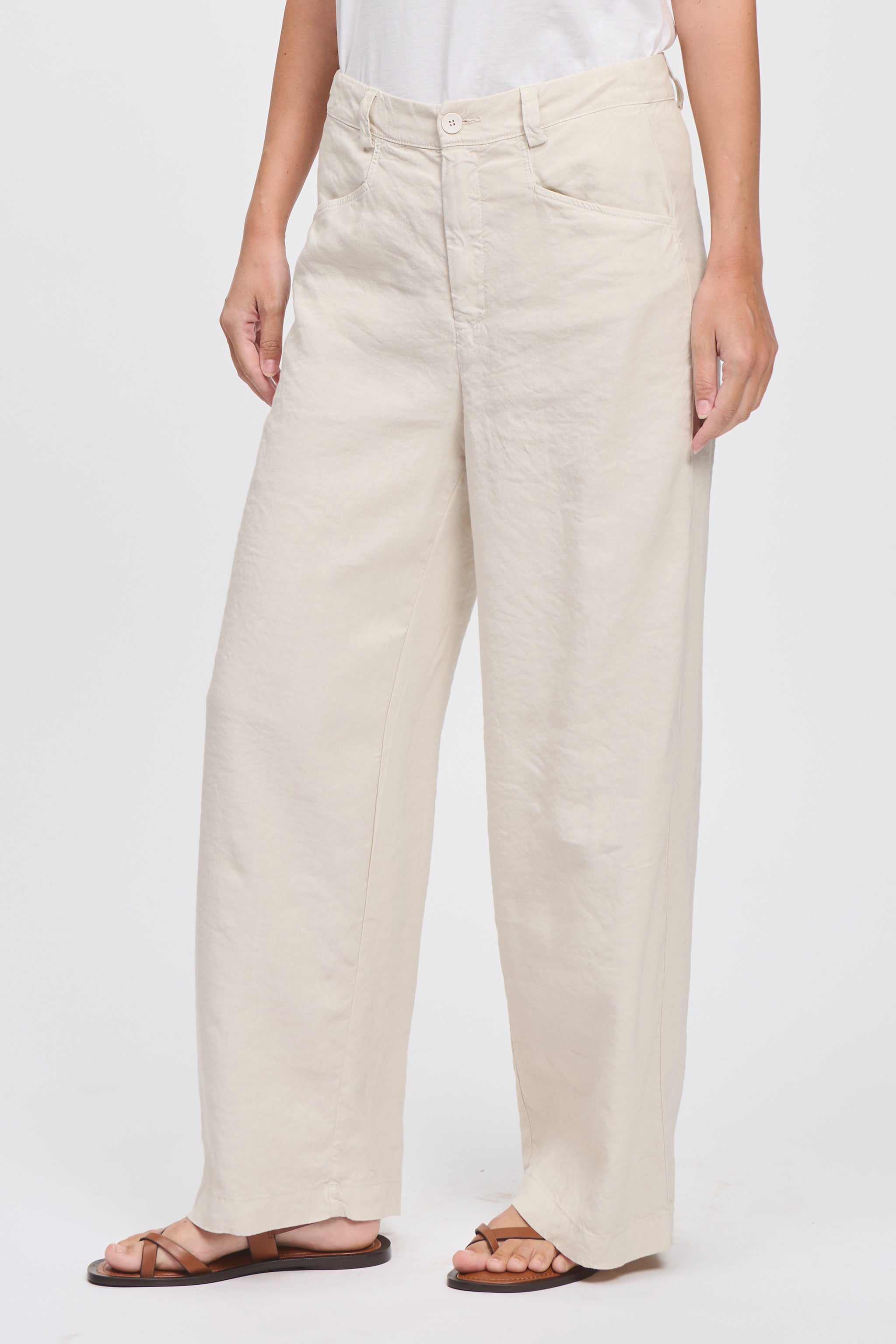 Transit Wide-leg trousers in stretch linen and viscose