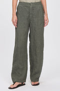 Transit Comfort fit linen trousers with elastic waistband