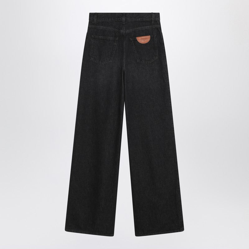 Loose black washed jeans