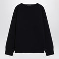 Navy blue sweater in wool and cashmere