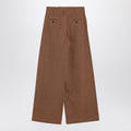 Brown palazzo pants in cotton