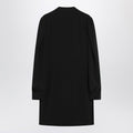 Black ruffled dress in silk blend