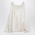 Milky white mini dress in silk