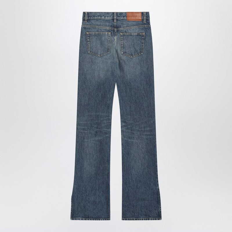 Blue jeans with slits