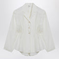 Ivory silk-blend blouse
