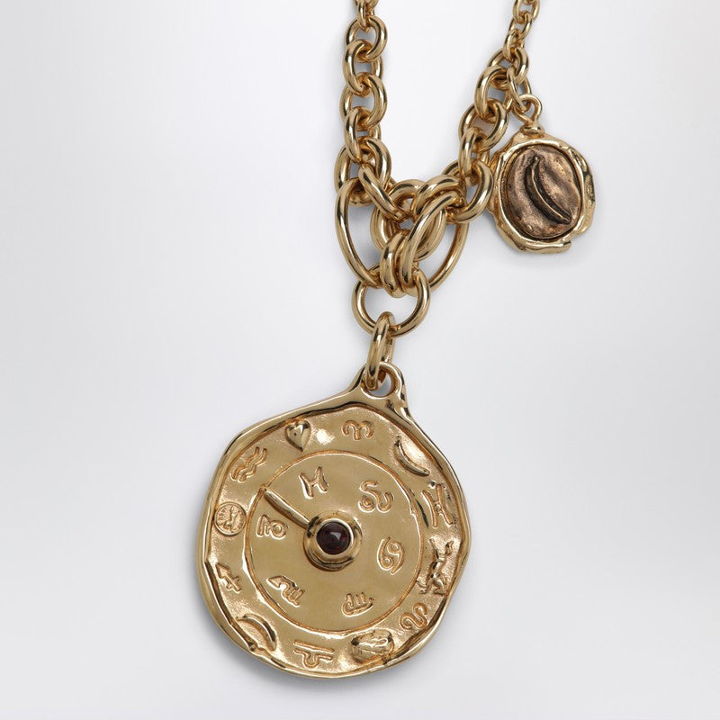 Gold zodiac pendant necklace