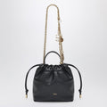 Black mini shoulder bag with chain