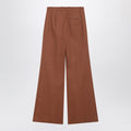 Flared cotton trousers in nougat colour