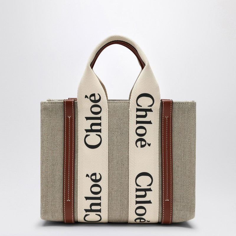 Woody little bag in beige canvas