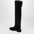 High suede boot black